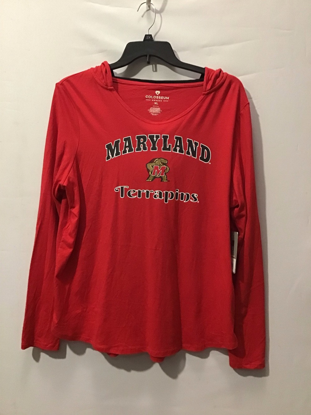 519 Maryland Terrapins Red Hooded Long-Sleeve Top by Colosseum